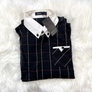 3/$20 NWT Doublju Striped Long Sleeve Button Up Shirt Size X-Large